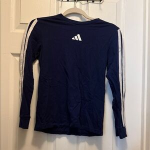 Adidas Kids Long Sleeve Shirt - Navy with White Stripes